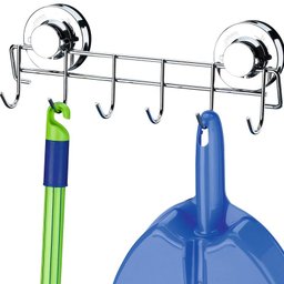 Suporte Multiuso Utensílios 6 Ganchos De Ventosa Aço Cromado - 1