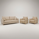 Ver imagem 2 de Kit Conjunto Sofá Living Córdoba e Duas Poltronas Tecido Linho Cru 2,00m