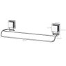 Suporte Porta Toalha 45cm Toalheiro Duplo Aço Inox Ventosas - 4