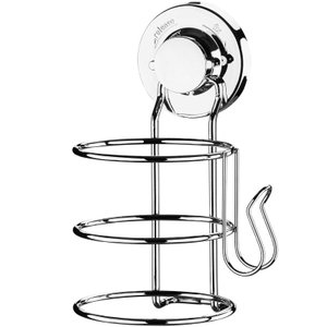 Suporte Para Secador De Cabelos Com Ventosa Em Aço Cromado