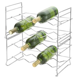 Adega Empilhável 8 Garrafas Vinho Suporte Garrafeira Cromada - 3