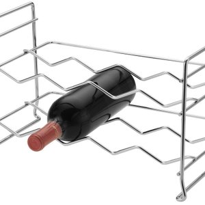Adega Empilhável 8 Garrafas Vinho Suporte Garrafeira Cromada