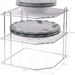 Organizador Multiuso Cantoneira Armário 3 Níveis Cozinha Aço - 4