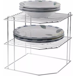 Organizador Multiuso Cantoneira Armário 3 Níveis Cozinha Aço - 1