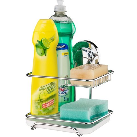 Organizador De Pia Sabão Detergente E Esponja Com Ventosa