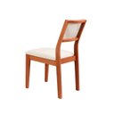 Ver imagem 4 de Kit 2 Cadeiras Madeira Maciça com Estofado e Fibra Natural Rattan Maya Yescasa Marrom/Champagne/Off White