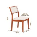 Ver imagem 3 de Kit 2 Cadeiras Madeira Maciça com Estofado e Fibra Natural Rattan Maya Yescasa Marrom/Champagne/Off White
