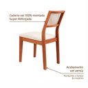 Ver imagem 6 de Kit 2 Cadeiras Madeira Maciça com Estofado e Fibra Natural Rattan Maya Yescasa Marrom/Champagne/Off White