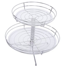 Fruteira Aço Cromado Dupla Redonda Acrílico Dois Andares - 2