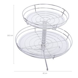 Fruteira Aço Cromado Dupla Redonda Acrílico Dois Andares - 3