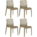 Ver imagem 1 de Kit 4 Cadeiras de Jantar Gruvyer em Polipropileno Nude Lianto Decor