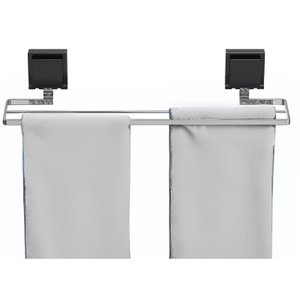 Porta Toalha Banho Toalheiro Duplo com Ventosa Cromado F.rbt