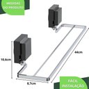 Ver mais imagens de Porta Toalha Banho Toalheiro Duplo com Ventosa Cromado F.rbt