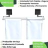 Porta Toalha Banho Toalheiro Duplo com Ventosa Cromado F.rbt - 4