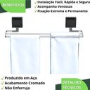 Ver imagem 4 de Porta Toalha Banho Toalheiro Duplo com Ventosa Cromado F.rbt