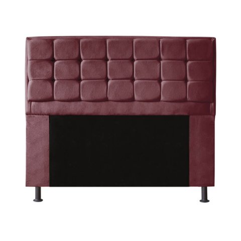 Cabeceira Copenhague Para Cama Box Queen Size 160cm com Capitonê Suede - Renascer Decor:Vinho
