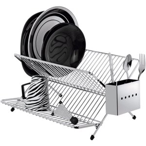 Escorredor De Louças Talheres Pratos Dobrável Aço Cromado