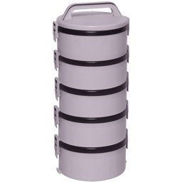 Conjunto 5 Marmitas Térmica Plástica Termopratos 1,5l Tekcor - 1