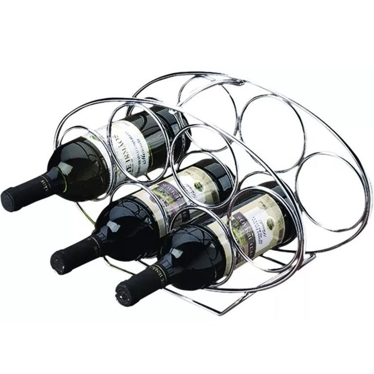 Adega Oval 6 Garrafas Vinho Espumante Porta Suporte Cromada Adega Oval 6 Garrafas Vinho Espumante Porta Suporte Cromada
