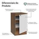 Ver imagem 3 de Balcão de Cozinha 50cm 1 Porta Rustic/branco Vik Madesa