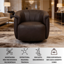 Ver imagem 4 de Poltrona Decorativa Roma Giratória em Courino Confortável Base 360 Graus Escritório Clínica Montada: