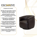 Ver imagem 6 de Poltrona Decorativa Roma Giratória em Courino Confortável Base 360 Graus Escritório Clínica Montada: