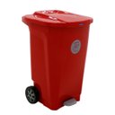 Ver imagem 1 de Lixeira Tramontina T-Force Coleta Seletiva Plástico em Polipropileno Vermelho com Rodas 100 L