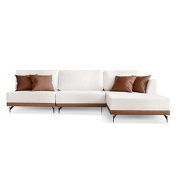 Sofá 2 e 3 Lugares Luxo Modulado Linho Off White 2,4m Chaise Ld - 2