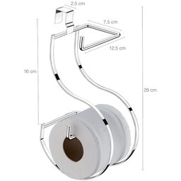 Suporte Duplo Porta Papel Higiênico Caixa Descarga Acoplada - 2