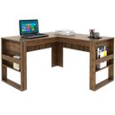 Ver imagem 5 de Mesa de Canto para Escritório em L Angular Detalhe Ripado Nogal