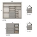 Ver imagem 3 de Quarto Casal com Guarda Roupa Comoda Mesas de Cabeceira Amy 7 Portas 12 Gavetas MDF-MDP Cinza