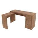 Ver imagem 5 de Mesa Em L Para Escritório 3 Gavetas ME4101 Amêndoa - Tecno Mobili