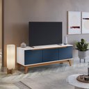 Ver imagem 1 de Rack Kappesberg 3 Portas Branco/azul 136cm