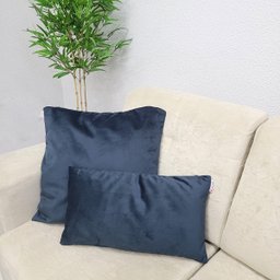 Capa de Almofada Glamour Decorativa Suede 50 X 50cm Azul Petroleo - 4