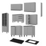 Cozinha Modulada de Canto Completa 9 Peças Belize Cinza - Henn - 3