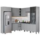 Ver imagem 1 de Cozinha Modulada de Canto Completa 9 Peças Belize Cinza - Henn