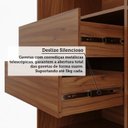 Ver imagem 6 de Guarda-Roupa Casal 3 Portas de Correr com Espelho e Pés 199cm 100% MDF Roma Espresso Móveis Marrom/Jequitiba