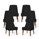 Ver imagem 1 de Kit 6 Cadeiras de Jantar Paris Suede Preto - Meular Decor