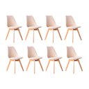 Ver imagem 1 de Kit 08 Cadeiras Leda Eames Jantar Cozinha com Assento Estofado Creme