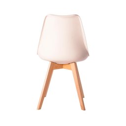 Kit 08 Cadeiras Leda Eames Jantar Cozinha com Assento Estofado Creme - 4
