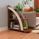 Ver imagem 2 de Mesa de Apoio Andes com 3 Prateleiras - Artely Cedro/OffWhite