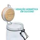 Ver imagem 3 de Pote Vidro Hermético Versalhes Tampa Bambu Trava Prime 1700ml - Lehaví