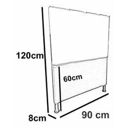 Cabeceira de Cama Box Solteiro Estofada Maju Tt - Preta - 3