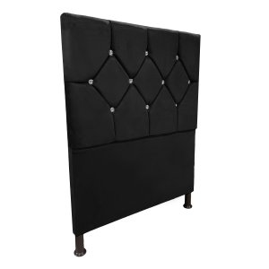 Cabeceira de Cama Box Solteiro Estofada Maju Tt - Preta