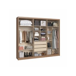 Guarda-roupa 6 Portas Florence 3383a 3 Gavetas Macadâmia/blanc - Castro Florença - 2