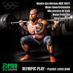 Piso de Borracha Olympic Play 40mm - 1,00x1,00m - Cinza - 2