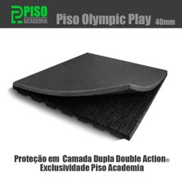 Piso de Borracha Olympic Play 40mm - 1,00x1,00m - Cinza - 4