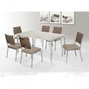 Ver imagem 1 de Conjunto Mesa Inovare Cromado Rt 1,60x0,90 Mdp e Cadeira Nobre Junco Cromado