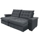 Ver imagem 1 de Sofá 3 Lugares Coliseu 2.30m Retrátil e Reclinável Super Pillow - Chumbo