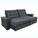 Ver imagem 7 de Sofá 3 Lugares Coliseu 2.30m Retrátil e Reclinável Super Pillow - Chumbo